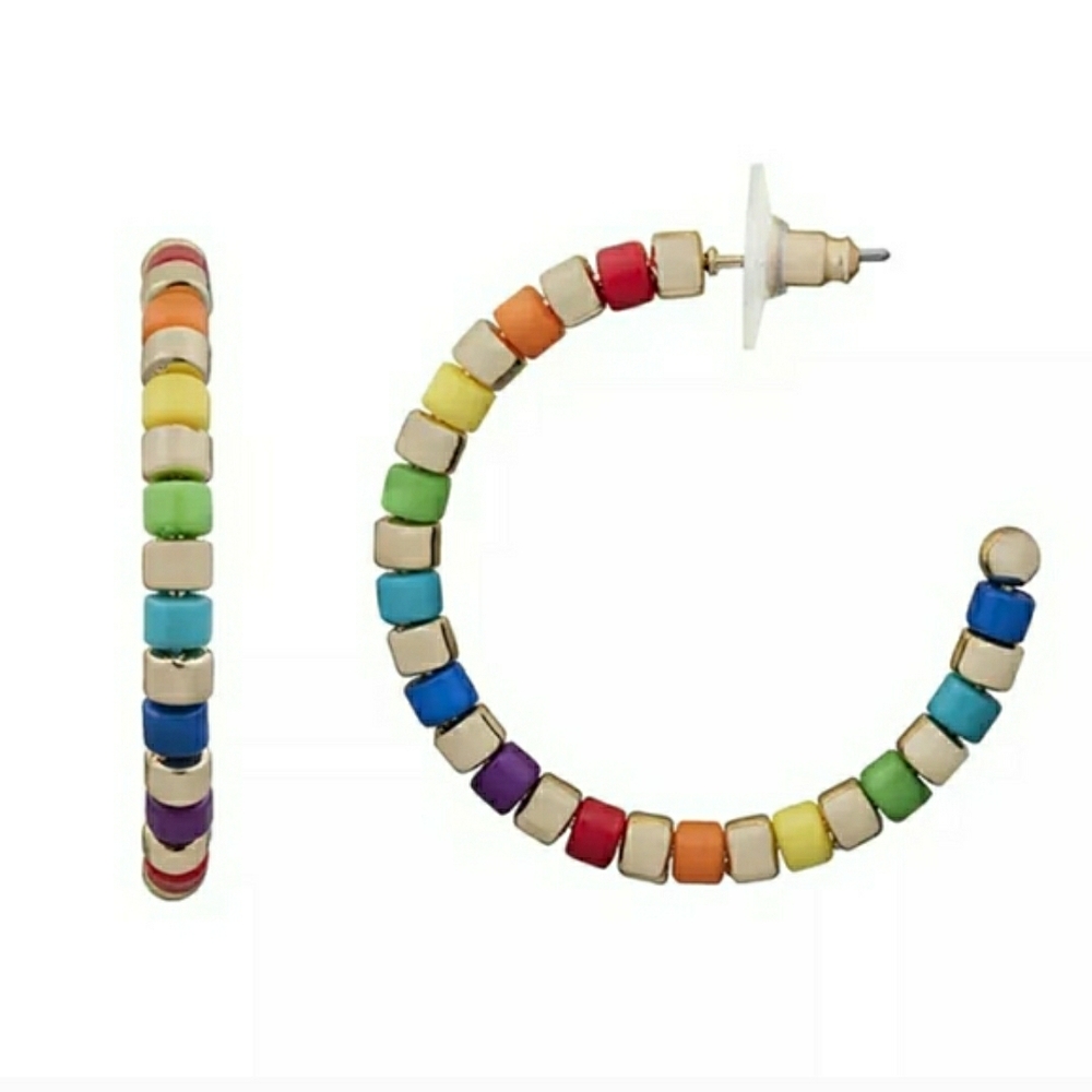 NWT! LC Lauren Conrad Multicolor Hoop Earrings